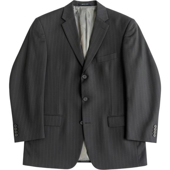 Kenneth Cole Reaction Other - Kenneth Cole Reaction Mens Black Pinstripe 3-Button Blazer Sport Coat Jacket